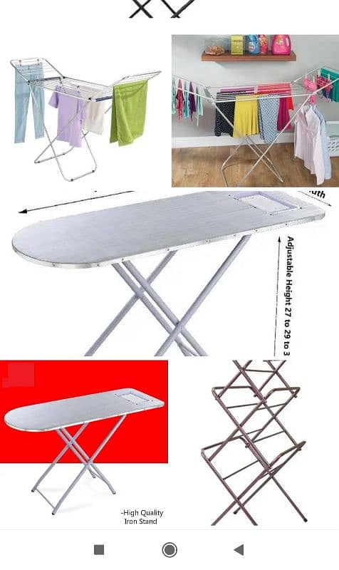 heavy duty clothes stand/iron table and clothes drying stands 5