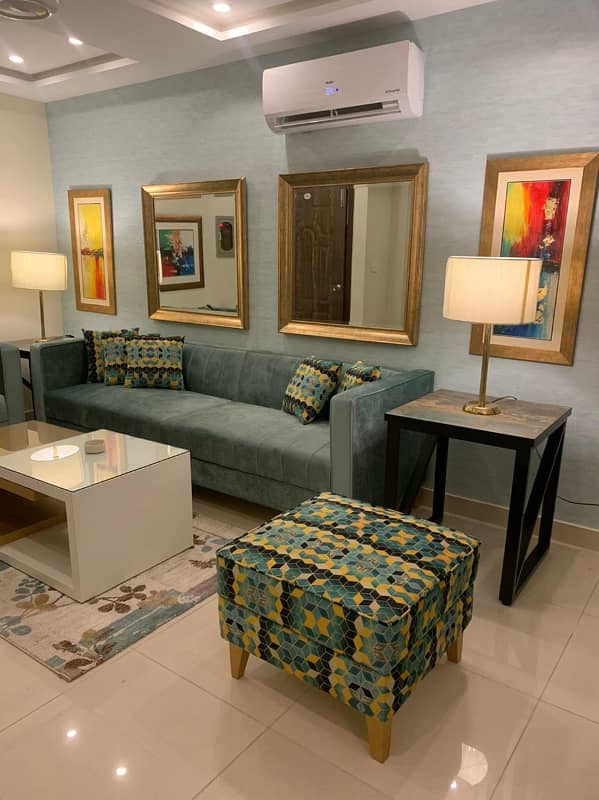 Daily Weekly Monthly 1 Bedrooms' Brand New Luxury Fully Furnished Apartment For Rent in Facing Eiffel Tower Bahria Town Lahore 25