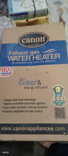 Canon Instant gas geyser with 80 percecent gas saving