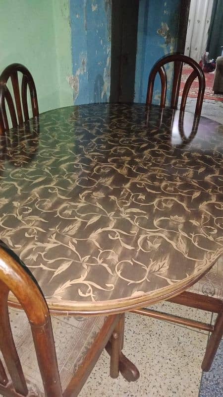 wooden dining table with 6 chairs 0