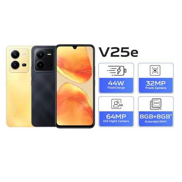 Vivo v25e 8+8 Ram. 128 Memory Golden Color 1