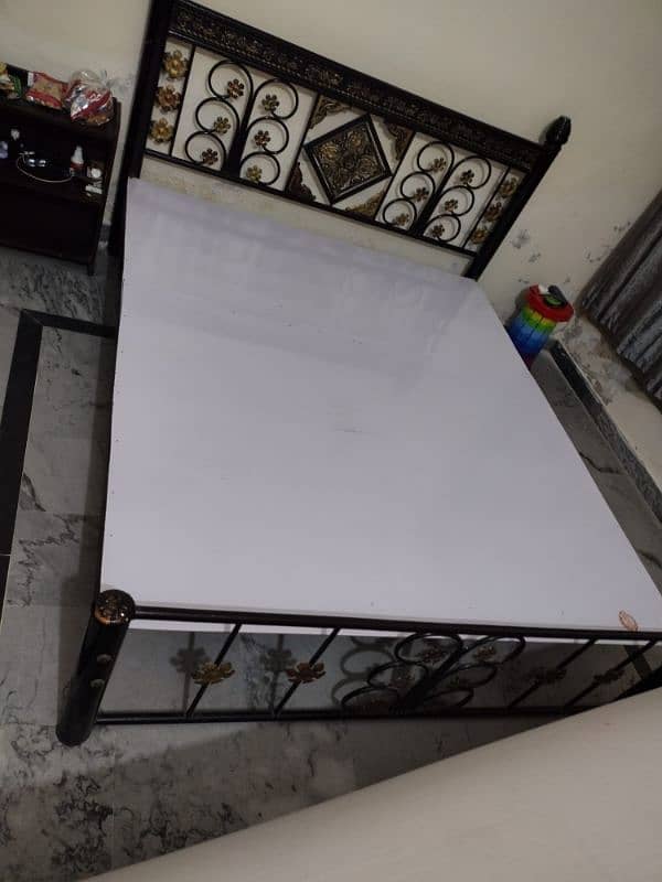 steel double bed and foam matres for sale 4