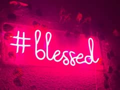 Neon Light and Neon “#Blessed” Sign