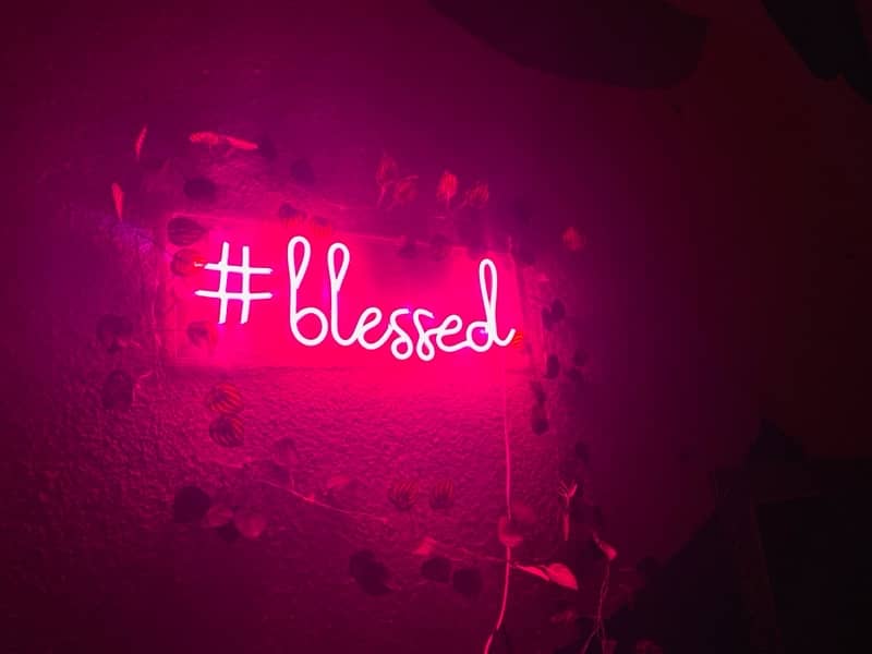 Neon Light and Neon “#Blessed” Sign 1