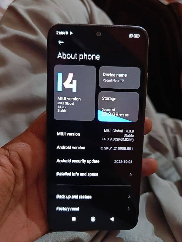 urgent sale Redmi note 10 0