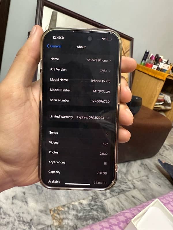 Iphone 15 Pro Non PTA 256gb Blue 4