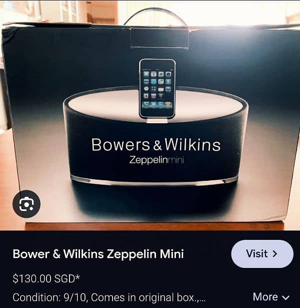 Bowers & Wilkins Zeppelin Mini  Bluetooth Speaker (JBL Sony B&W ipod) 0