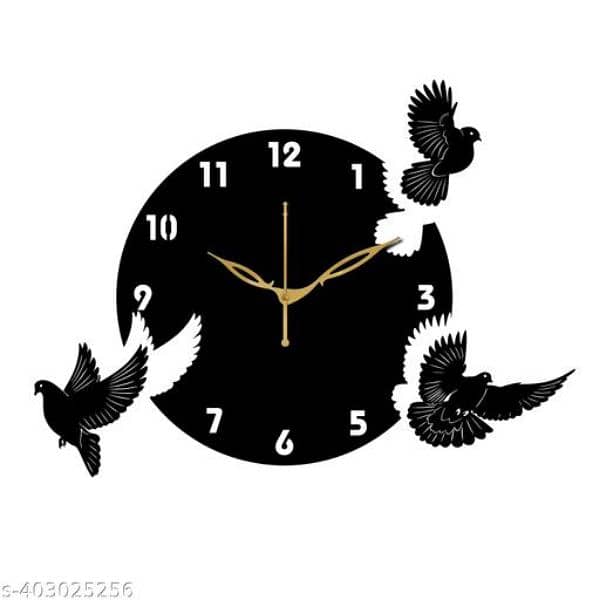 Elegant 3D Wooden Bird Wall Clock - Unique Home Decor Timepiece 1