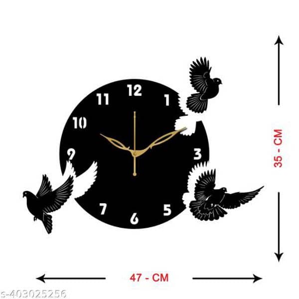 Elegant 3D Wooden Bird Wall Clock - Unique Home Decor Timepiece 2