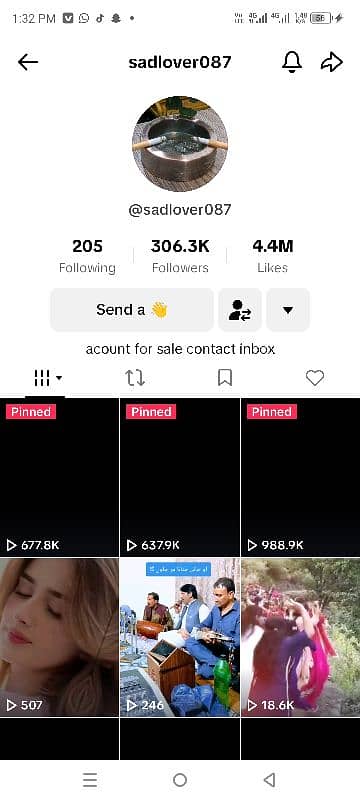 tiktok acount for sale 0