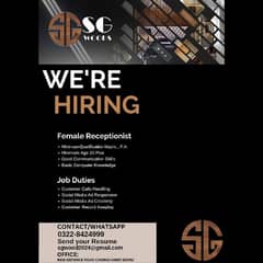 Female Receptionist Required