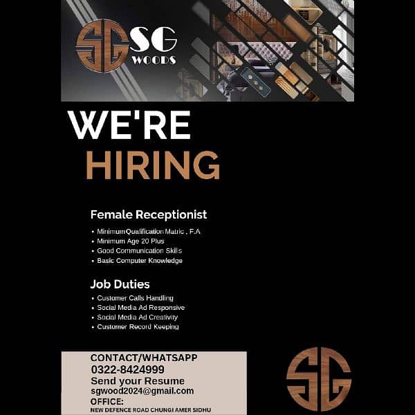 Female Receptionist Required 0