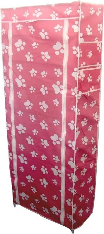 portable wardrobe almari with cat paw design 0