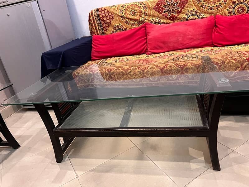 centre table double glass 1