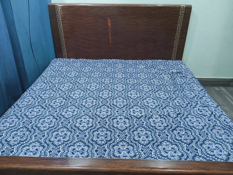 wooden bed king size without mattress 2