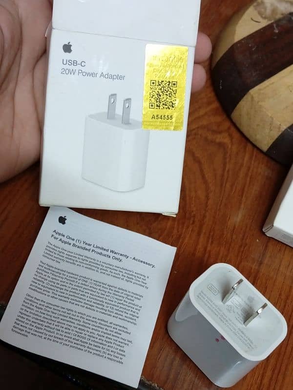 Iphone original cable and adapter with warranty slip. 3