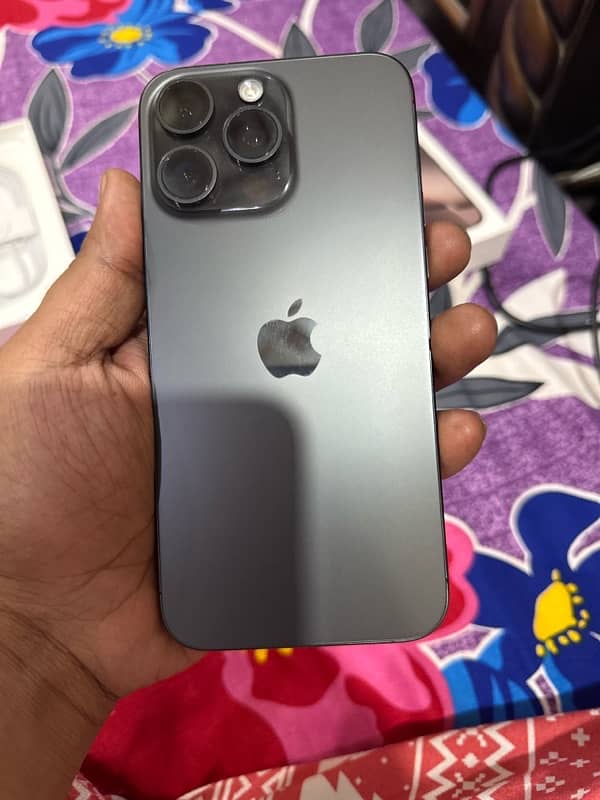 iphone 15 pro max physical + esim both PTA Approved colour black 1