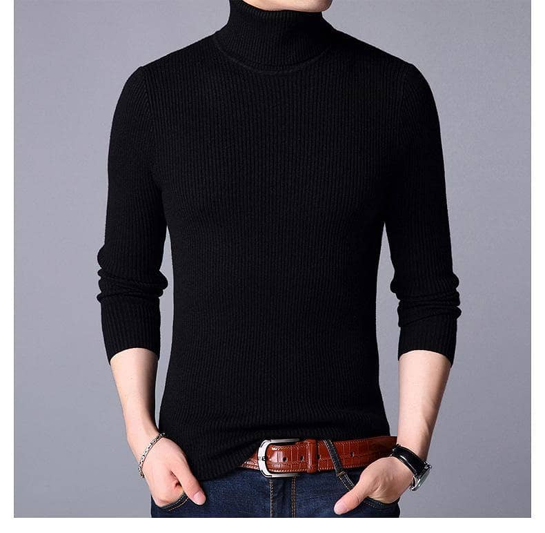 Men's High neck jersy sweater 1