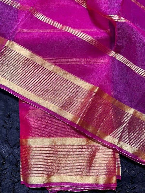 Women Organza Silk Plain Shawl 0