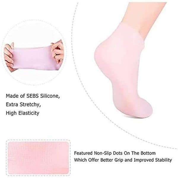 Silicone Socks l Free Delivery l 1 Pair l Anticrack Moisturizing Socks 2