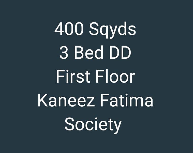 3 Bed DD - 400 Sqyds - Kaneez Fatima Society 1