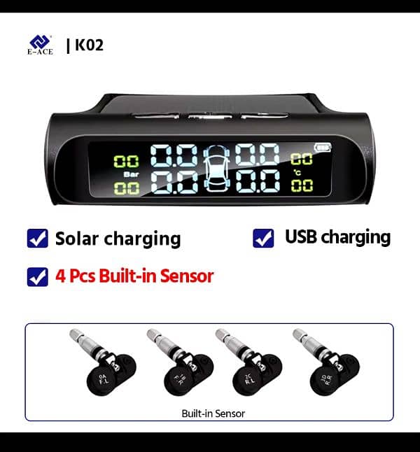 Solar TPMS build in internal Car Tire Monitor Tire Pressure Sens 5