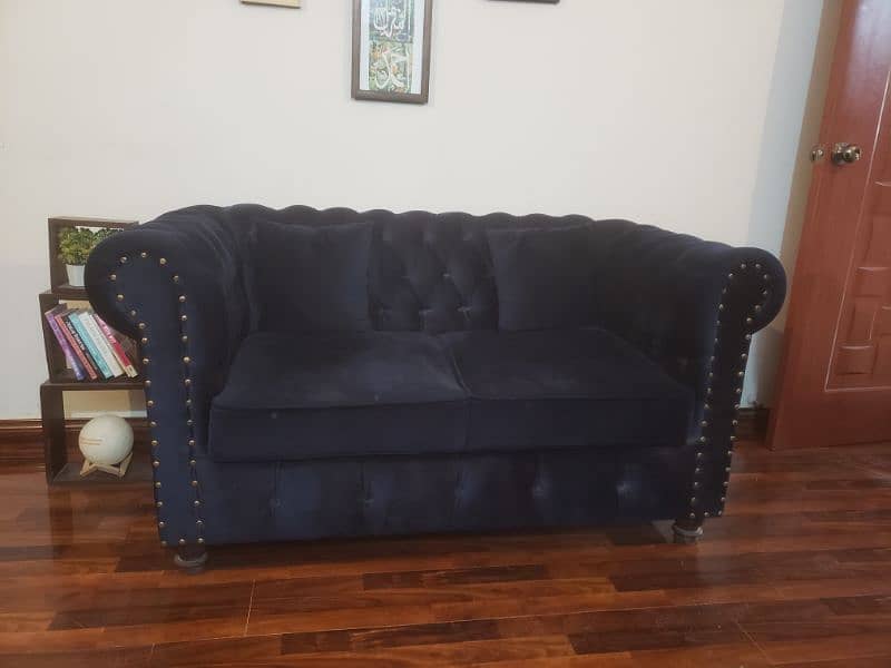 velvet 2 seater sofa 0