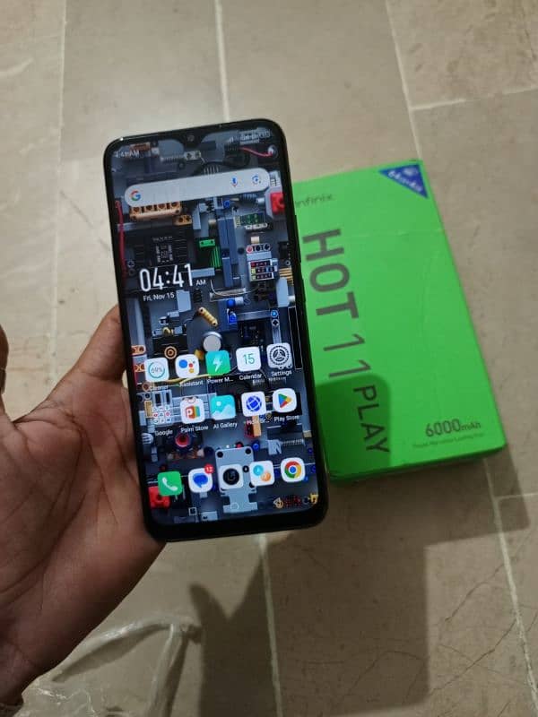 infinix hot 11play 4gb 64gb 6000mh batrry with box 1