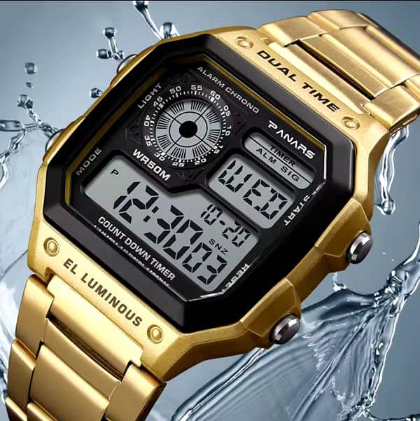 Men watch/Casual watch/Smart watch/Panaras Dual Time Digital Watch 4