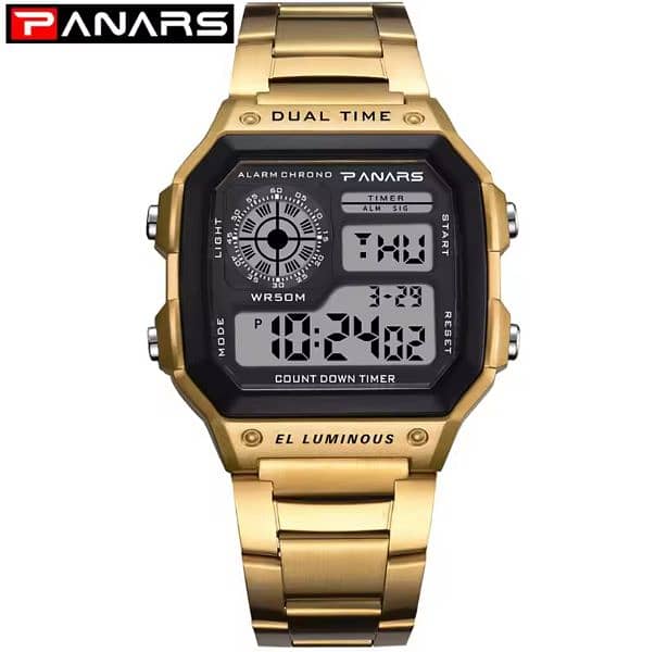 Men watch/Casual watch/Smart watch/Panaras Dual Time Digital Watch 5