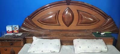 king bed with spring mattres wooden in good condition