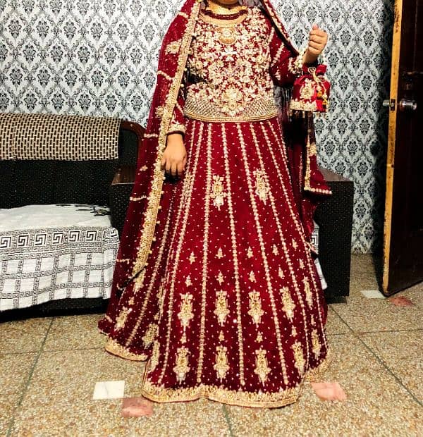 one time use Maroon lehenga bridal 0