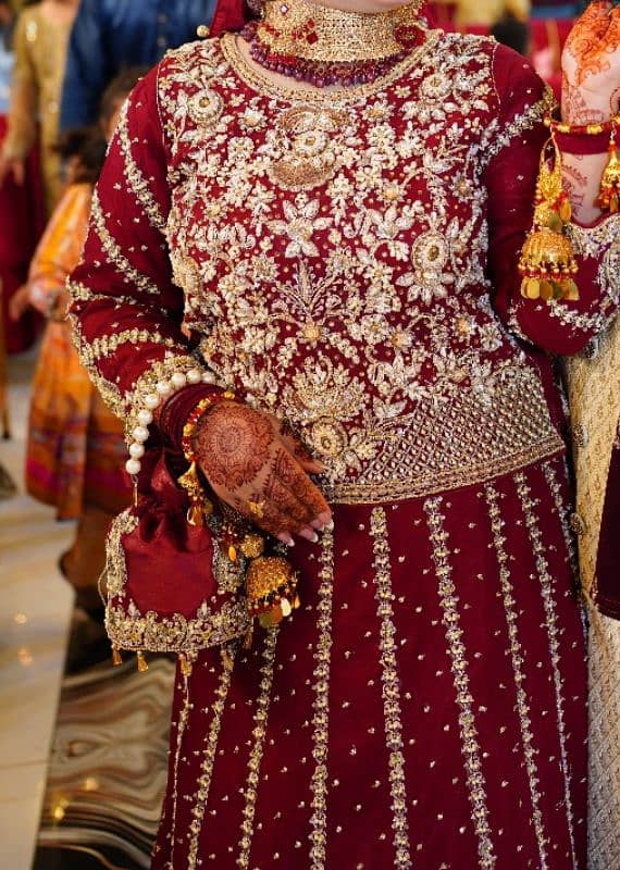 one time use Maroon lehenga bridal 1