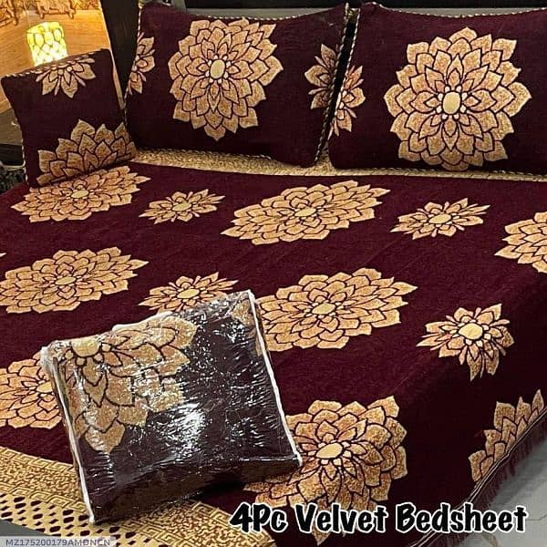 4pcs velvet bedsheet 0