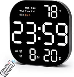 LED Digital Wall Clock With Remote Control, Large Display