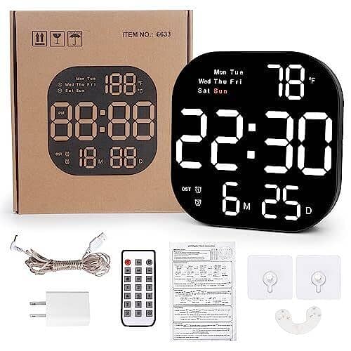 LED Digital Wall Clock With Remote Control, Large Display 3