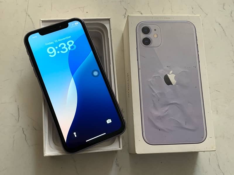 Iphone 11 with box 128gb dual physical sim official pta approved 0