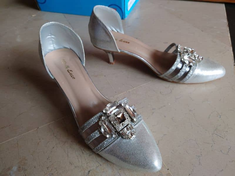 wedding party heels stilettos formal silver golden peach color 3