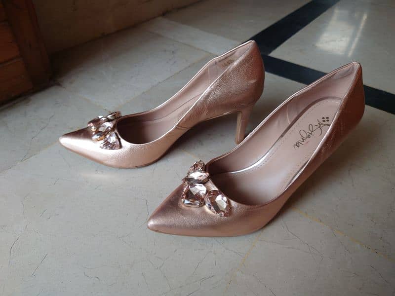 wedding party heels stilettos formal silver golden peach color 5