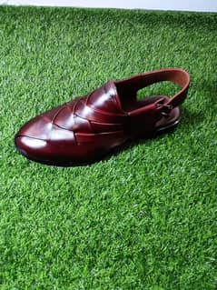 Leather Plain Peshawari Chappal For Men