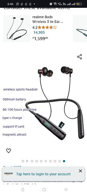 Bluetooth 5.3 Wireless Neckband Earphone with Mic | Up to 100 1