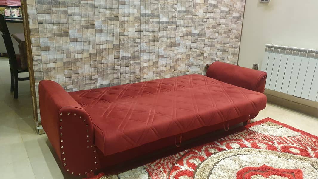 Red colour sofa-bed with master molty foam 1