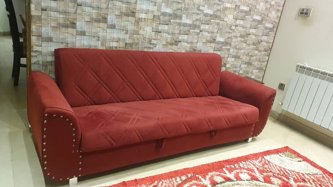 Red colour sofa-bed with master molty foam 2