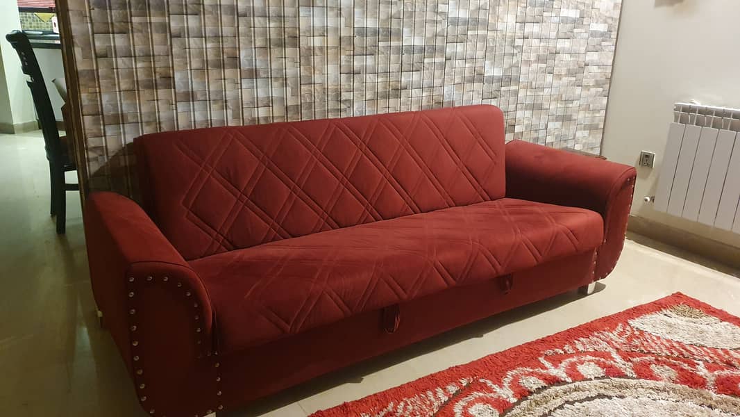 Red colour sofa-bed with master molty foam 3