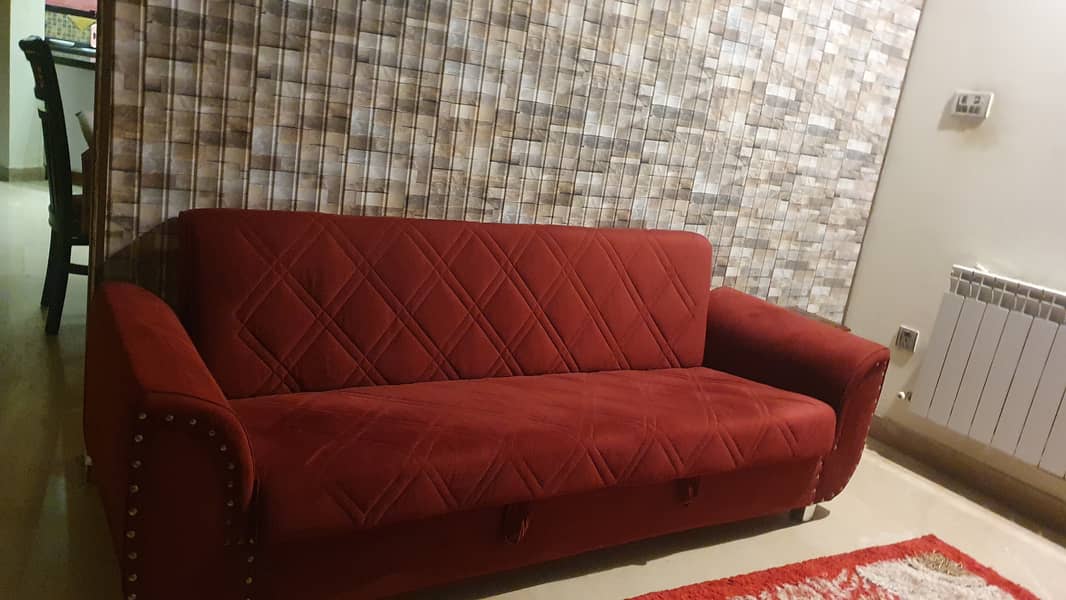 Red colour sofa-bed with master molty foam 4