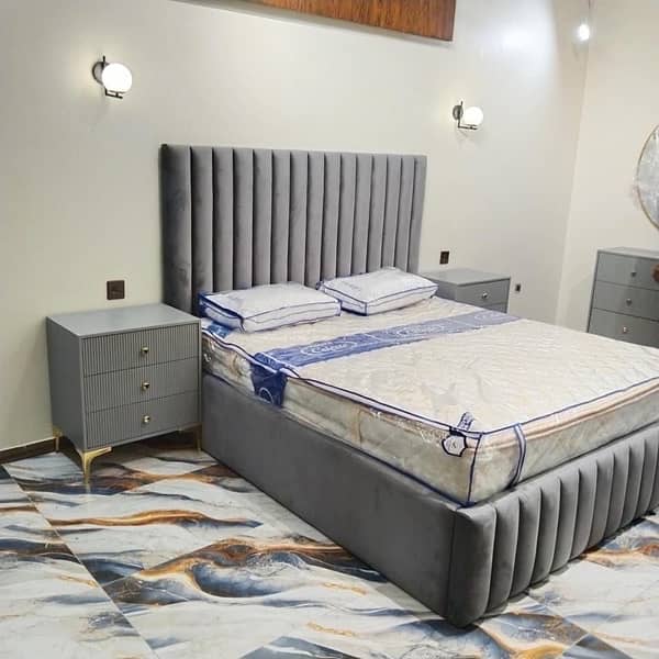 king size bed with two side tables 19