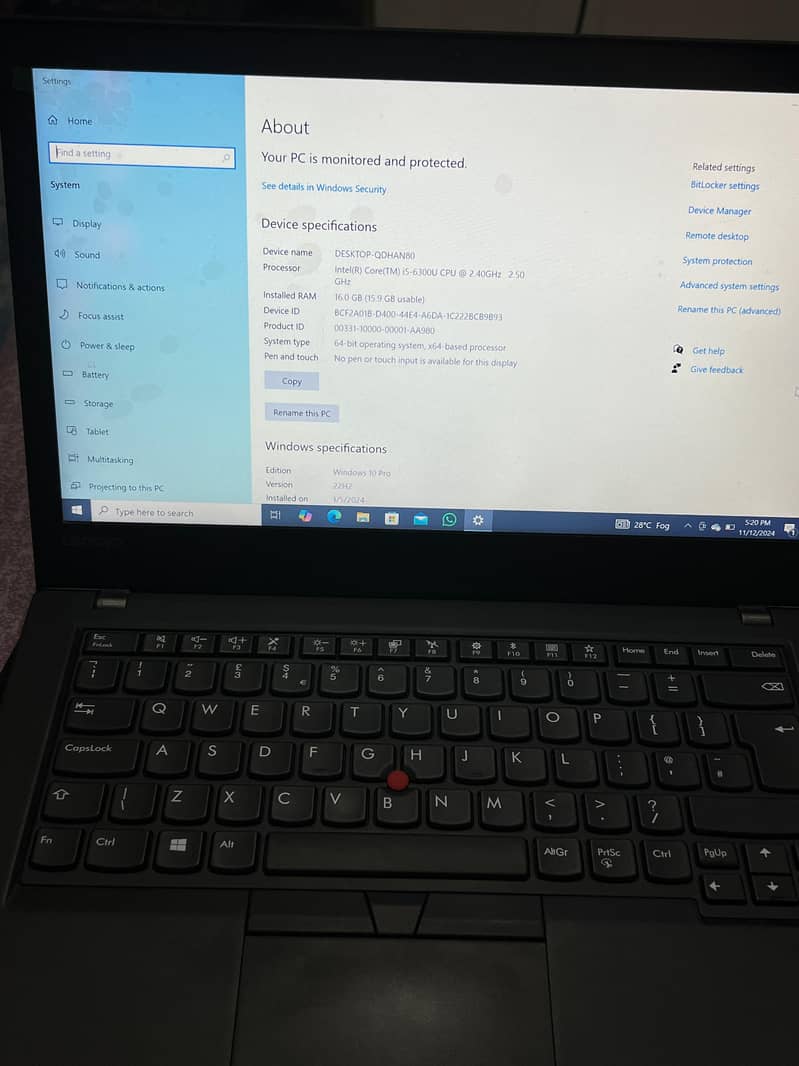 Lenovo Core i5 6th Generation 4