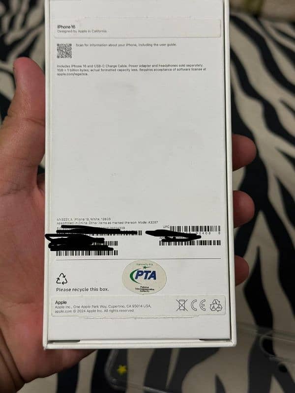 iphone 16 official pakistan model pta approved 2 years warranty,  box 3