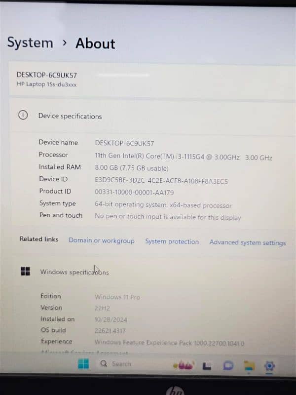 Hp 11th Gen Core i3 8GB RAM 128GB NVMe+1TB HHD Original Box Charger || 19