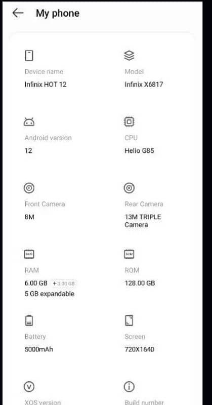 INFINIX Hot 12. . . . 6+5GB/128GB. 5000mah  batry. with. complt box 3